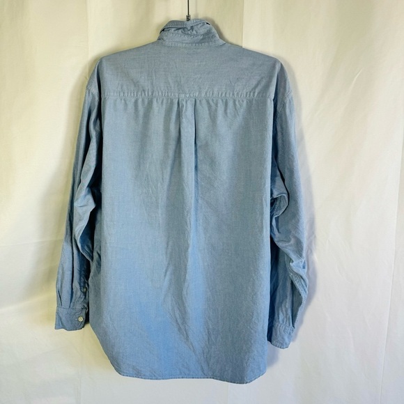POLI RALPH LAUREN JEANS BLUE SHIRT OXFORDS BUTTON DOWN VINTAGE 90s  COTTON SHIRT - Picture 4 of 11